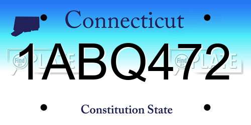 1ABQ472 Connecticut License Plate