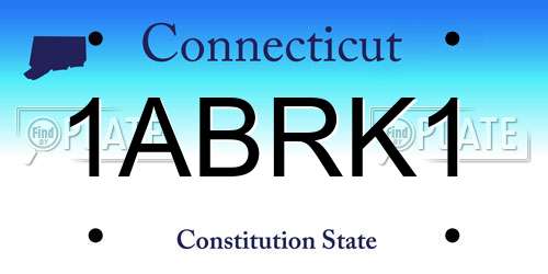 1ABRK1 Connecticut License Plate