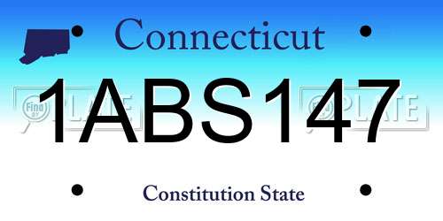 1ABS147 Connecticut License Plate