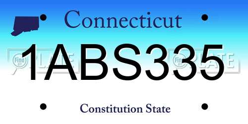 1ABS335 Connecticut License Plate