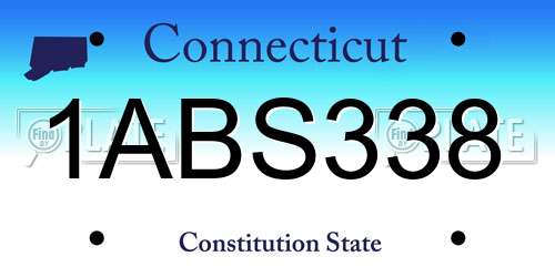 1ABS338 Connecticut License Plate