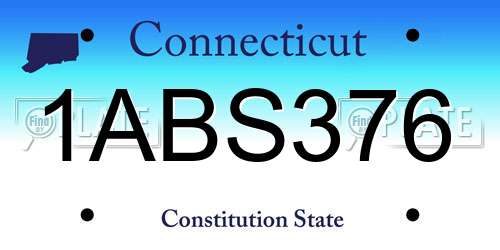 1ABS376 Connecticut License Plate