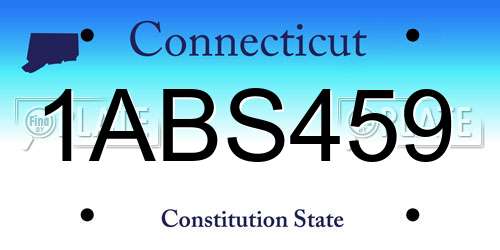 1ABS459 Connecticut License Plate