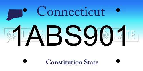 1ABS901 Connecticut License Plate