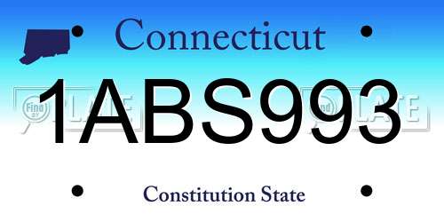 1ABS993 Connecticut License Plate