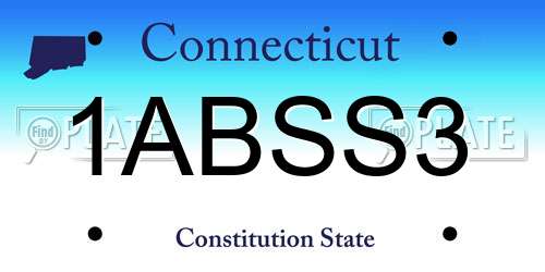 1ABSS3 Connecticut License Plate