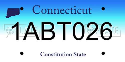 1ABT026 Connecticut License Plate