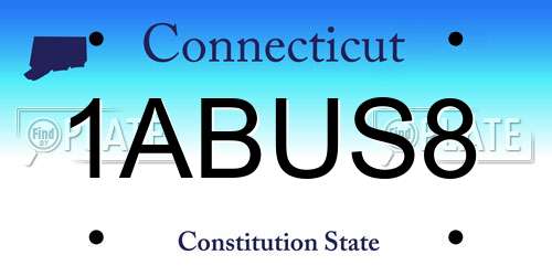 1ABUS8 Connecticut License Plate