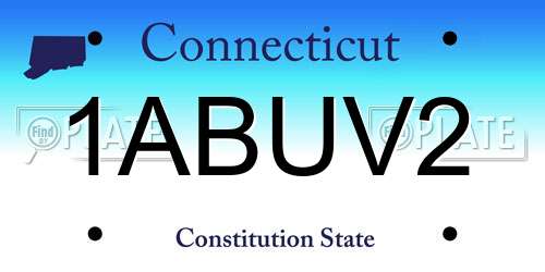 1ABUV2 Connecticut License Plate