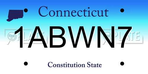 1ABWN7 Connecticut License Plate