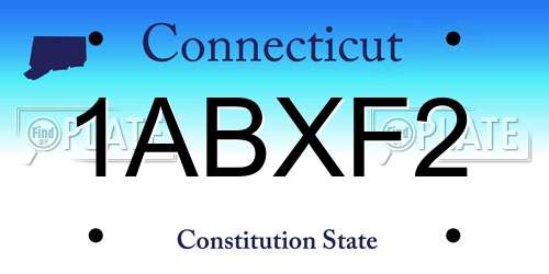 1ABXF2 Connecticut License Plate