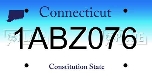 1ABZ076 Connecticut License Plate