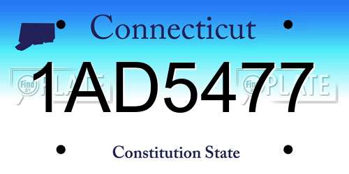 1AD5477 Connecticut License Plate