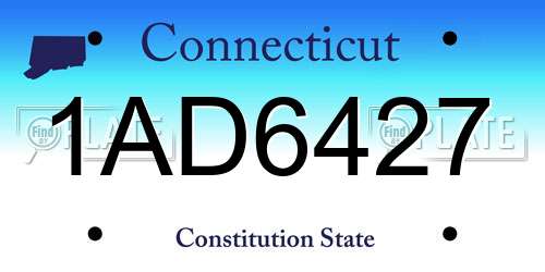 1AD6427 Connecticut License Plate