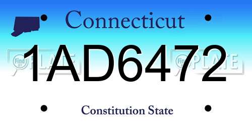 1AD6472 Connecticut License Plate