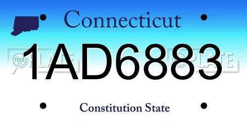 1AD6883 Connecticut License Plate