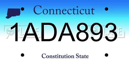 1ADA893 Connecticut License Plate