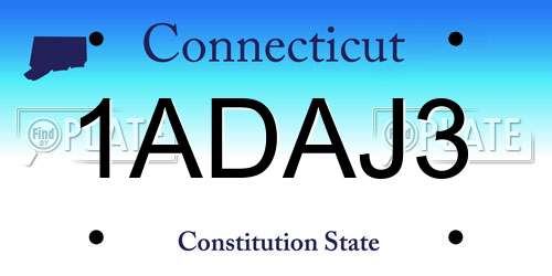 1ADAJ3 Connecticut License Plate