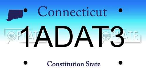 1ADAT3 Connecticut License Plate