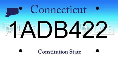 1ADB422 Connecticut License Plate