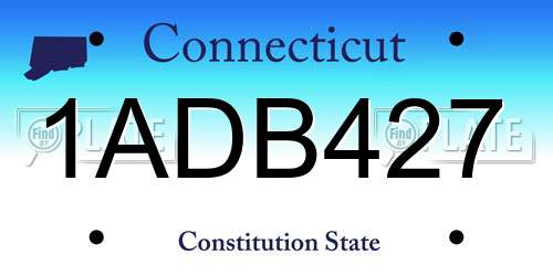 1ADB427 Connecticut License Plate