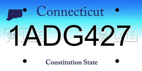 1ADG427 Connecticut License Plate