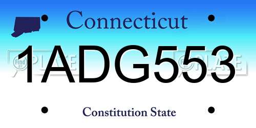 1ADG553 Connecticut License Plate