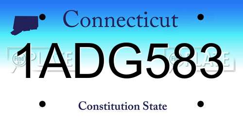 1ADG583 Connecticut License Plate