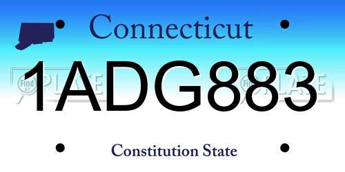 1ADG883 Connecticut License Plate