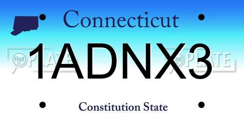 1ADNX3 Connecticut License Plate