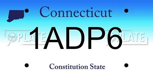 1ADP6 Connecticut License Plate