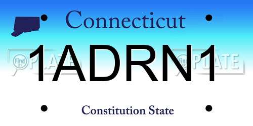 1ADRN1 Connecticut License Plate