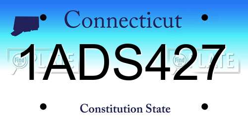 1ADS427 Connecticut License Plate