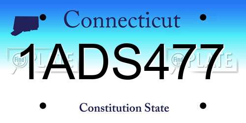 1ADS477 Connecticut License Plate