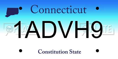 1ADVH9 Connecticut License Plate