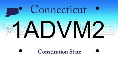 1ADVM2 Connecticut License Plate
