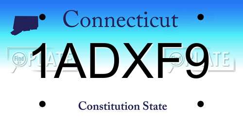 1ADXF9 Connecticut License Plate