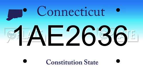 1AE2636 Connecticut License Plate