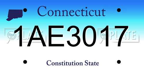 1AE3017 Connecticut License Plate