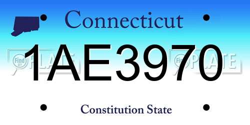 1AE3970 Connecticut License Plate