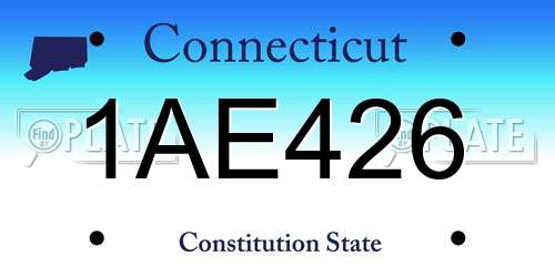 1AE426 Connecticut License Plate