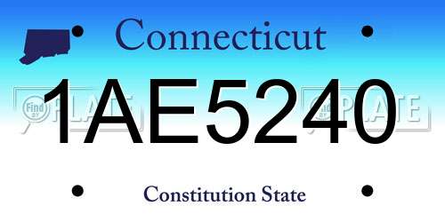 1AE5240 Connecticut License Plate