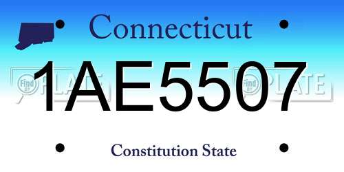 1AE5507 Connecticut License Plate