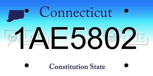1AE5802 Connecticut License Plate