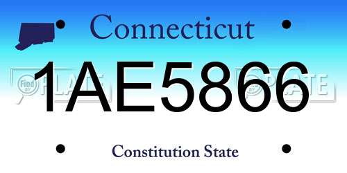 1AE5866 Connecticut License Plate