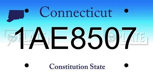 1AE8507 Connecticut License Plate