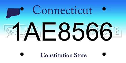 1AE8566 Connecticut License Plate