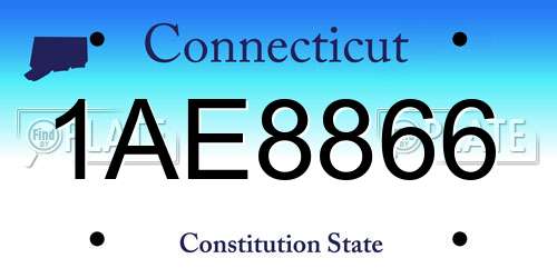 1AE8866 Connecticut License Plate