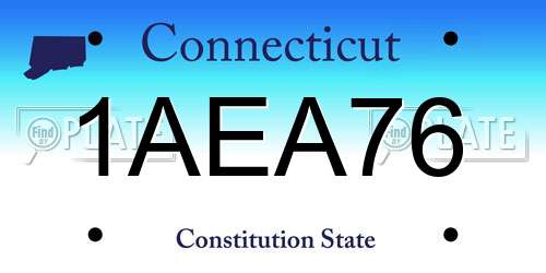 1AEA76 Connecticut License Plate