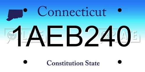 1AEB240 Connecticut License Plate